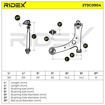 Querlenker RIDEX 273C0904 273C0904 - foto 7