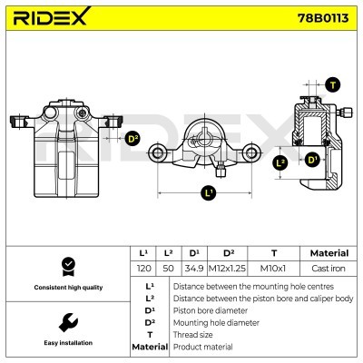 Bremssattel RIDEX 78B0113 78B0113 - foto 4