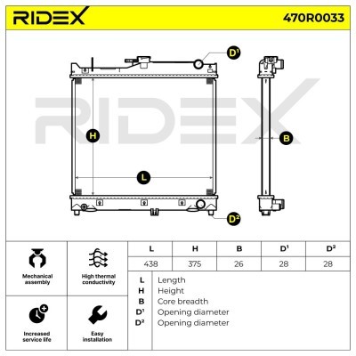 Kühler, Motorkühlung RIDEX 470R0033 470R0033 - foto 4