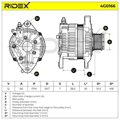 Generator RIDEX 4G0166 4G0166 - foto 6