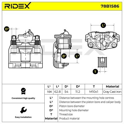Bremssattel RIDEX 78B1586 78B1586 - foto 5