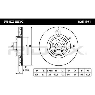 Bremsscheibe RIDEX 82B1161 82B1161 - foto 3