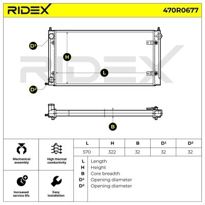 Kühler, Motorkühlung RIDEX 470R0677 470R0677 - foto 5