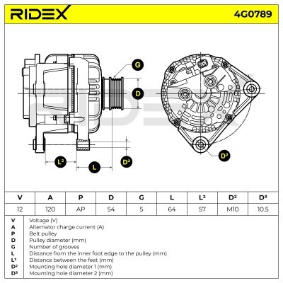 Generator RIDEX 4G0789 4G0789 - foto 7