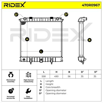 Kühler, Motorkühlung RIDEX 470R0967 470R0967 - foto 5