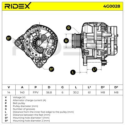 Generator RIDEX 4G0028 4G0028 - foto 6
