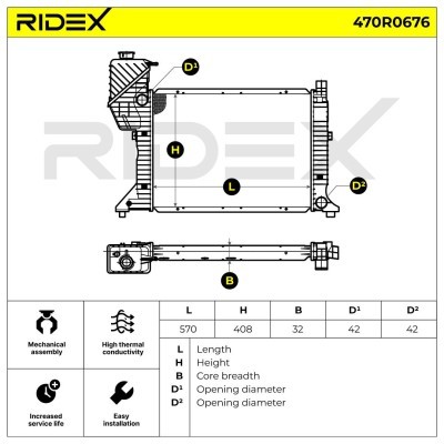 Kühler, Motorkühlung RIDEX 470R0676 470R0676 - foto 7