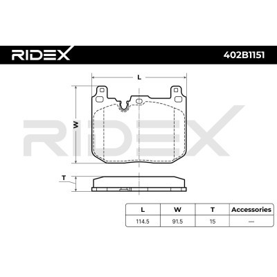 Bremsbeläge Satz RIDEX 402B1151 402B1151 - foto 7