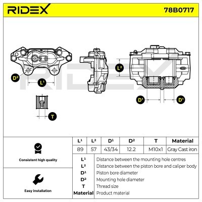 Bremssattel RIDEX 78B0717 78B0717 - foto 5