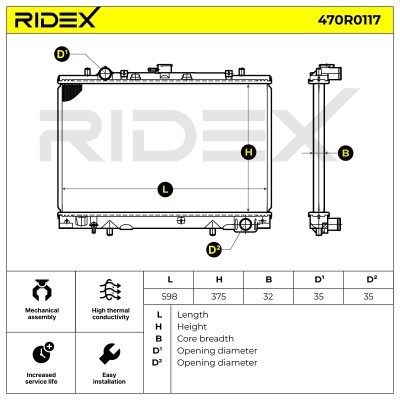 Kühler, Motorkühlung RIDEX 470R0117 470R0117 - foto 4