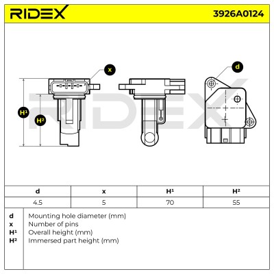 Luftmassenmesser RIDEX 3926A0124 3926A0124 - foto 6