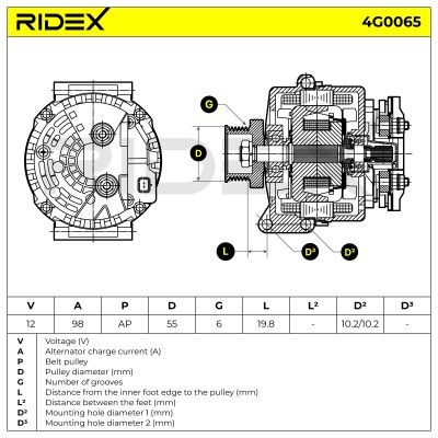 Generator RIDEX 4G0065 4G0065 - foto 5