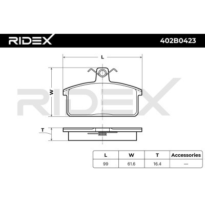 Bremsbeläge Satz RIDEX 402B0423 402B0423 - foto 4