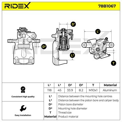 Bremssattel RIDEX 78B1067 78B1067 - foto 6
