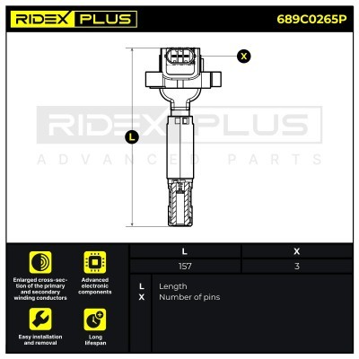 Zündspule RIDEX 689C0265P 689C0265P - foto 2
