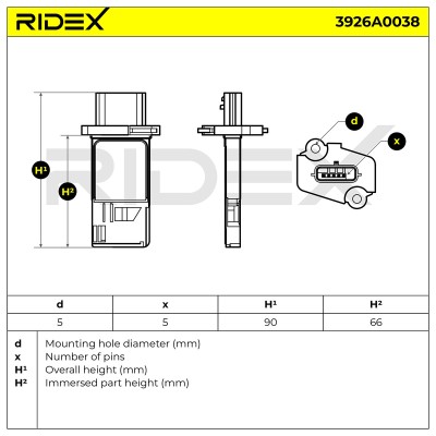 Luftmassenmesser RIDEX 3926A0038 3926A0038 - foto 7