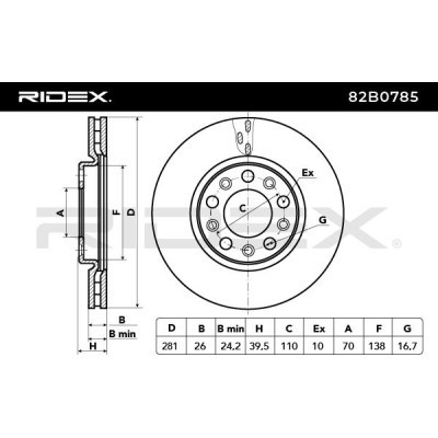 Bremsscheibe RIDEX 82B0785 82B0785 - foto 3