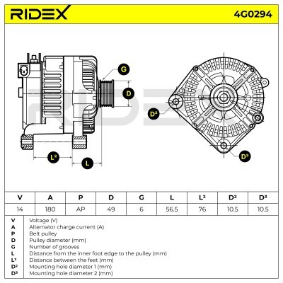 Generator RIDEX 4G0294 4G0294 - foto 7