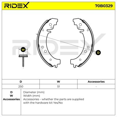 Bremsbeläge Satz RIDEX 70B0329 70B0329 - foto 5