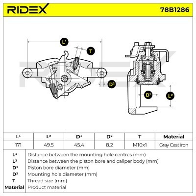 Bremssattel RIDEX 78B1286 78B1286 - foto 7