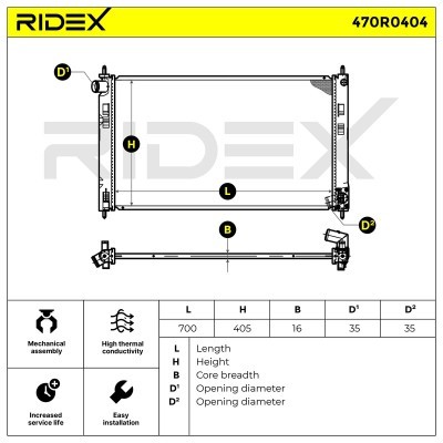 Kühler, Motorkühlung RIDEX 470R0404 470R0404 - foto 5