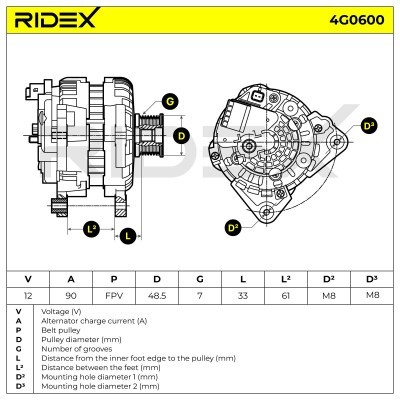 Generator RIDEX 4G0600 4G0600 - foto 6