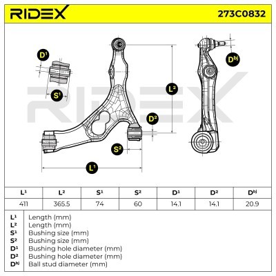 Querlenker RIDEX 273C0832 273C0832 - foto 5