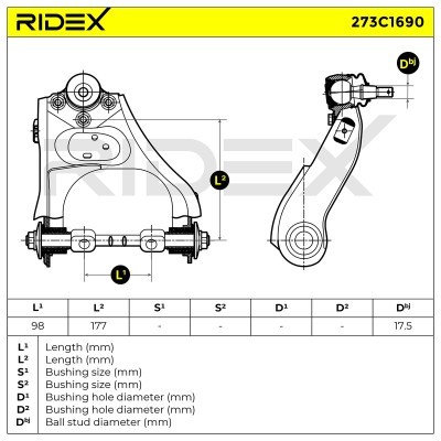 Querlenker RIDEX 273C1690 273C1690 - foto 8
