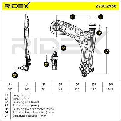 Querlenker RIDEX 273C2936 273C2936 - foto 8