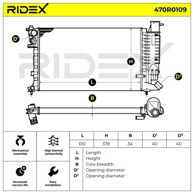 Kühler, Motorkühlung RIDEX 470R0109 470R0109 - foto 5