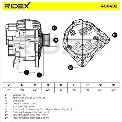 Generator RIDEX 4G0492 4G0492 - foto 7