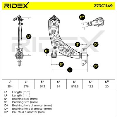 Querlenker RIDEX 273C1149 273C1149 - foto 6