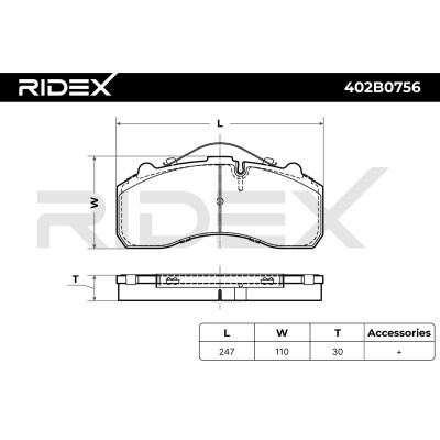 Bremsbeläge Satz RIDEX 402B0756 402B0756 - foto 8