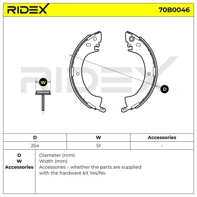 Bremsbeläge Satz RIDEX 70B0046 70B0046 - foto 3