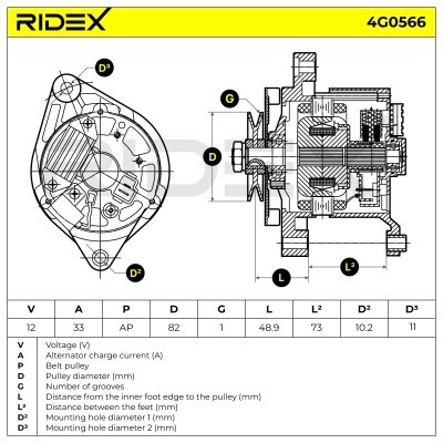Generator RIDEX 4G0566 4G0566 - foto 7