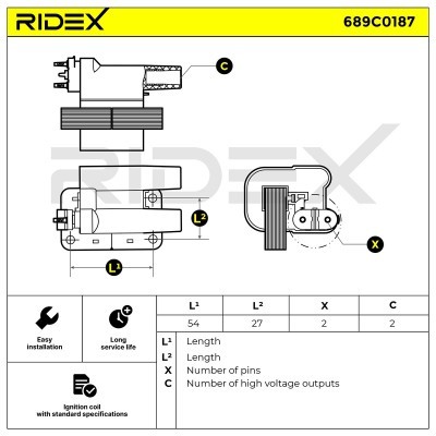 Zündspule RIDEX 689C0187 689C0187 - foto 2