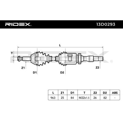Antriebswelle RIDEX 13D0293 13D0293 - foto 7