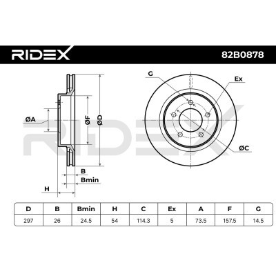 Bremsscheibe RIDEX 82B0878 82B0878 - foto 7