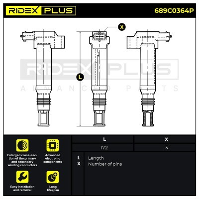 Zündspule RIDEX 689C0364P 689C0364P - foto 8