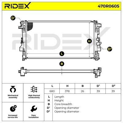 Kühler, Motorkühlung RIDEX 470R0605 470R0605 - foto 9