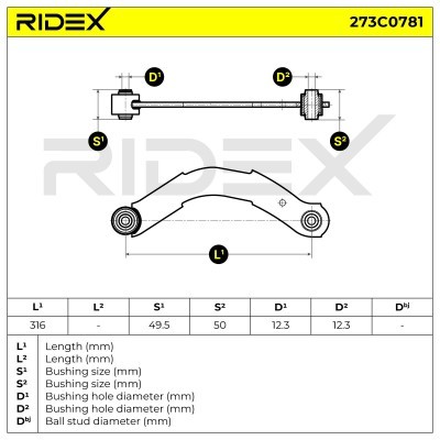 Querlenker RIDEX 273C0781 273C0781 - foto 7