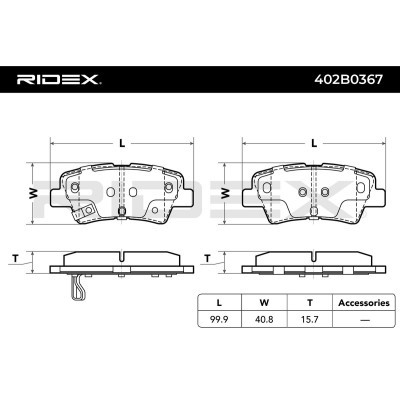 Bremsbeläge Satz RIDEX 402B0367 402B0367 - foto 5