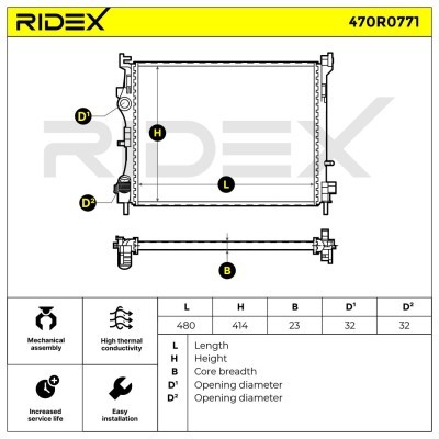 Kühler, Motorkühlung RIDEX 470R0771 470R0771 - foto 9