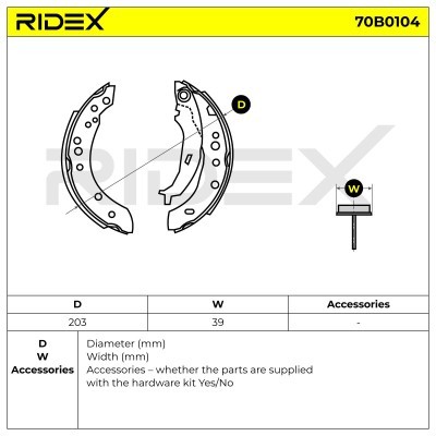 Bremsbeläge Satz RIDEX 70B0104 70B0104 - foto 5