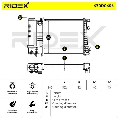 Kühler, Motorkühlung RIDEX 470R0494 470R0494 - foto 6