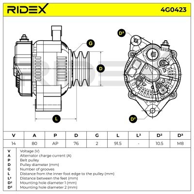 Generator RIDEX 4G0423 4G0423 - foto 7