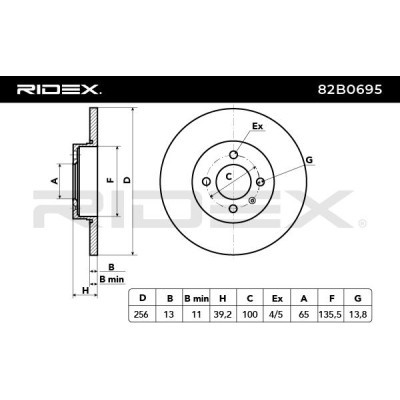 Bremsscheibe RIDEX 82B0695 82B0695 - foto 4