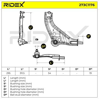 Querlenker RIDEX 273C1176 273C1176 - foto 5