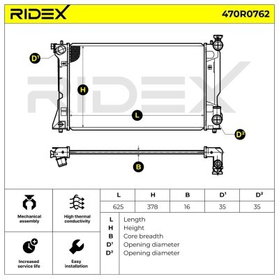 Kühler, Motorkühlung RIDEX 470R0762 470R0762 - foto 5
