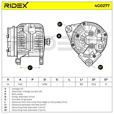 Generator RIDEX 4G0277 4G0277 - foto 7